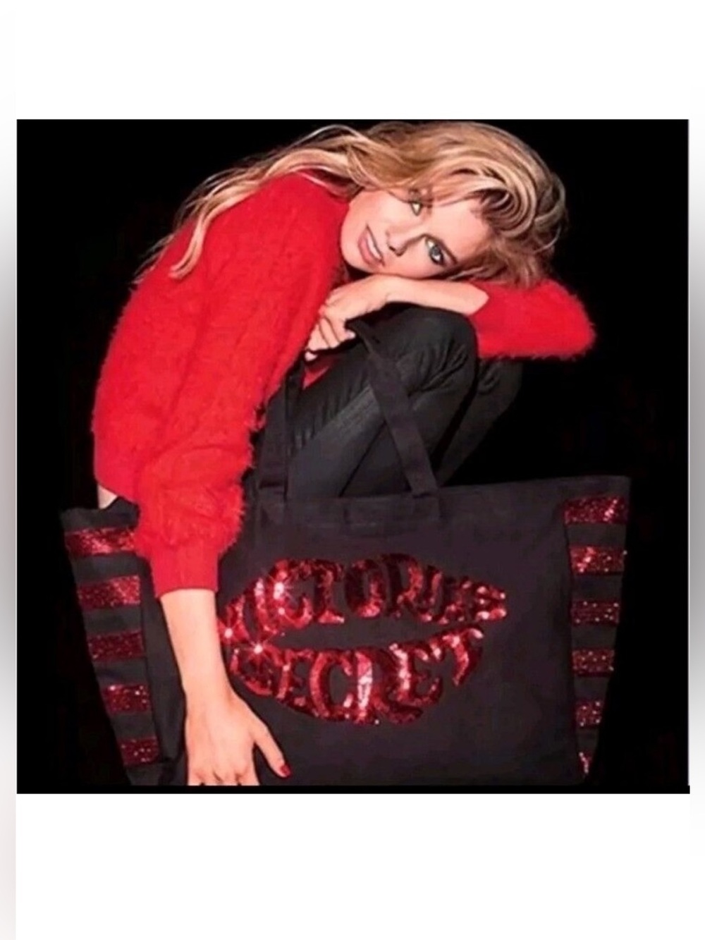 VS 2019 Valentine's Day Weekender Tote Red Sequin Bag NEW